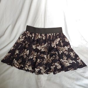 Black skirt floral miniskirt